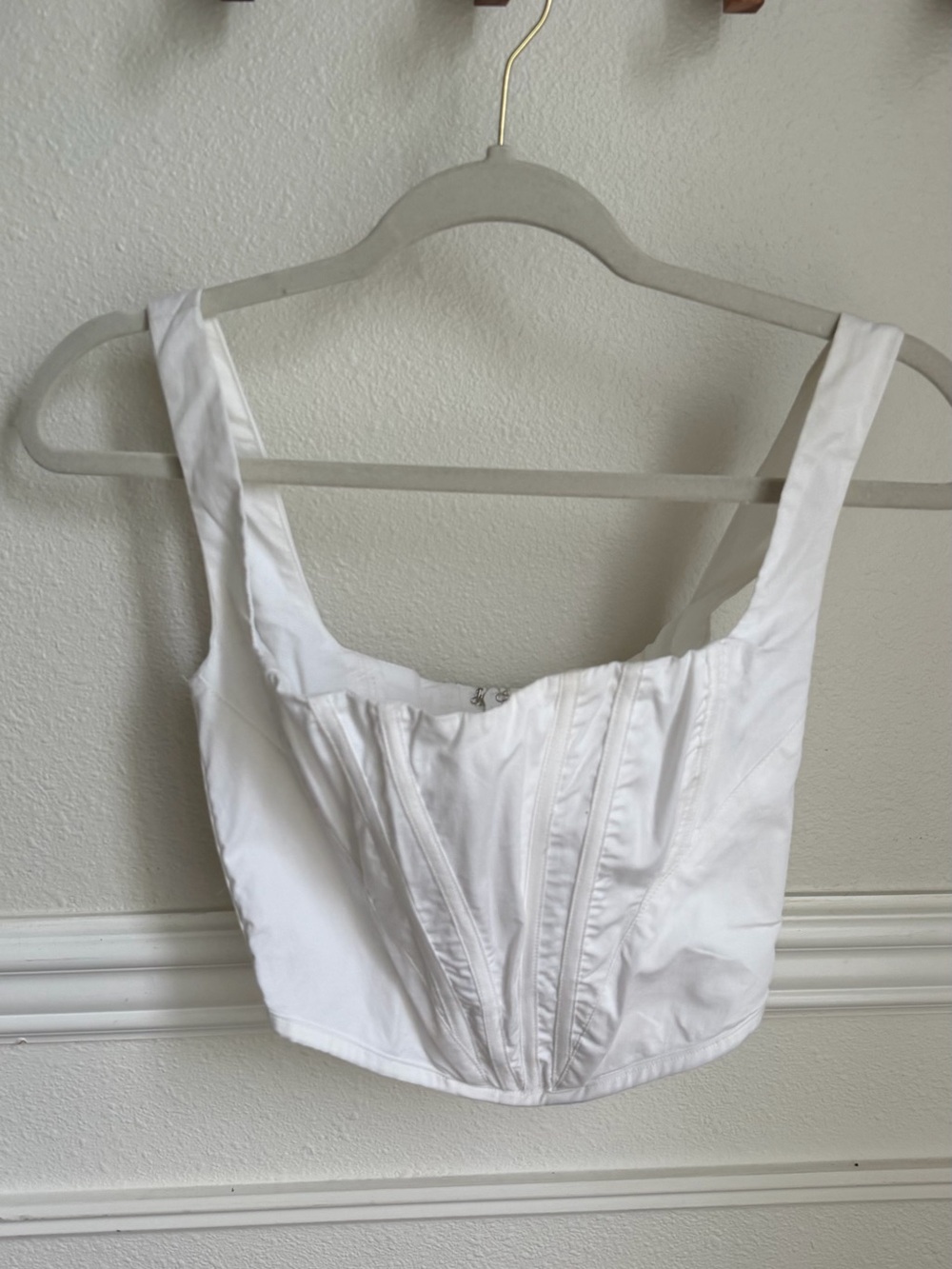 House of CB White Corset Crop Top